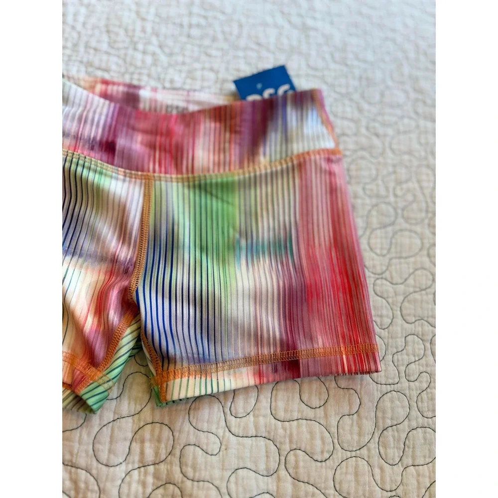 DSG‎ Girls Athletic Compression Shorts Multi Color Stripe Size Small 8-9